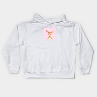 Baby Deer on Rosa Background Kids Hoodie